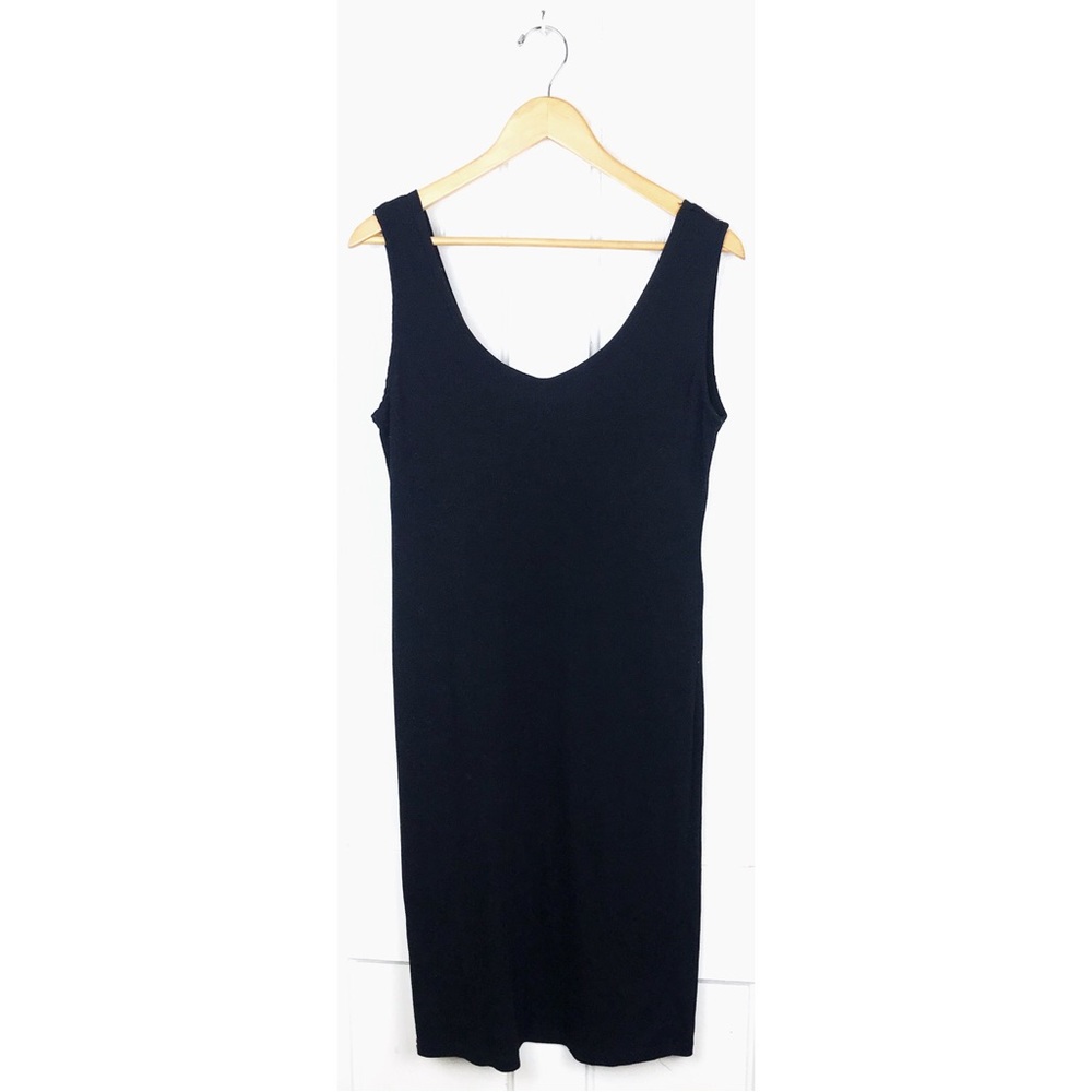 curvy sense : size 1X : casual sleeveless black ribbed Bodycon summer fall dress